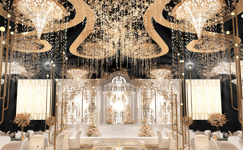 晋宁花木兰喜事汇金色大厅效果展示